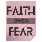 Faith Over Fear Premium Mink Sherpa Blanket 60x80