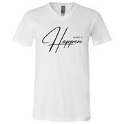 Make It Happen V-Neck T-Shirt White
