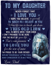To My Daughter Lion Fleece Blanket - 60x80