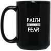 Faith Over Fear 15 oz. Black Mug