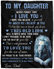 To My Daughter Lion Fleece Blanket - 60x80