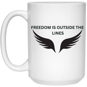 Freedom Is Outside The Lines 15 oz. White Mug