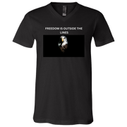 Freedom Is Outside The Lines V-Neck T-Shirt Black