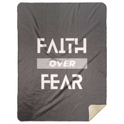 Faith Over Fear Premium Mink Sherpa Blanket 60x80